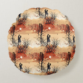 Kärleksfullt par  rund kudde