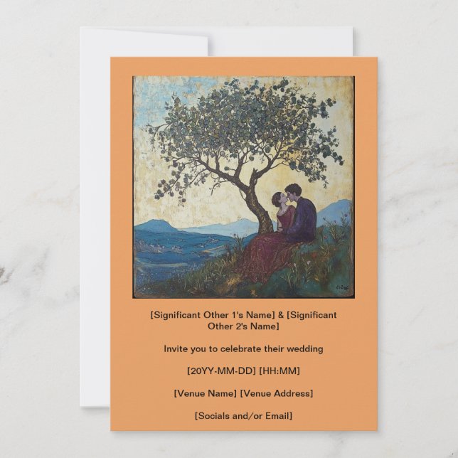 Kärleksfullt par som kysser lyckligt inbjudan (Framsida)