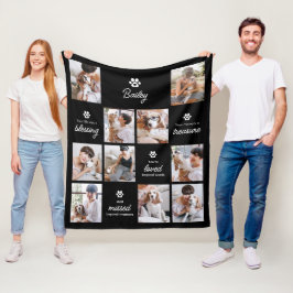 Kärleksfullt & Saknat Husdjur Hund Minnesmärke 10- Fleecefilt