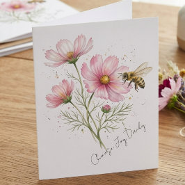 Kärleksfullt Uppmuntrande Mjuk Rosa Äng Anteckningskort
