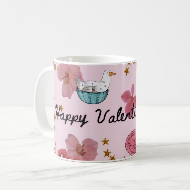 Kärleksfylld Alla Hjärtans Dag Kaffe Mugg (Framsida vänster)