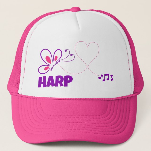 Kärleksharp Pink Purple Fjäril Hjarta Keps (Framsida)