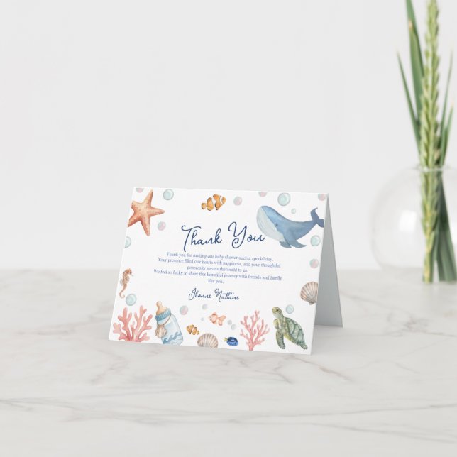 Kärlekshav för tackkort för baby shower (Framsida)