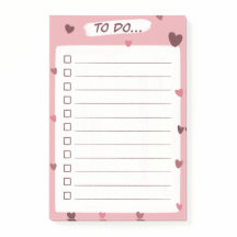 Kärlekshjärta Att Göra-lista post-it-lappar