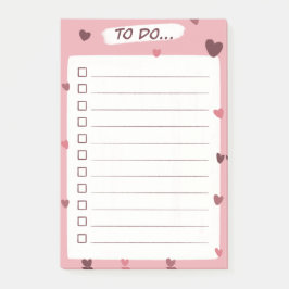 Kärlekshjärta Att Göra-lista post-it-lappar Post-it Block