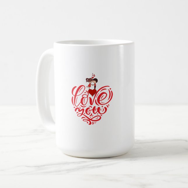 Kärlekshjärta kaffemugg (Framsida vänster)