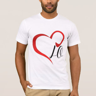 Kärlekshjärta Monogram Anpassade Initialer T Shirt
