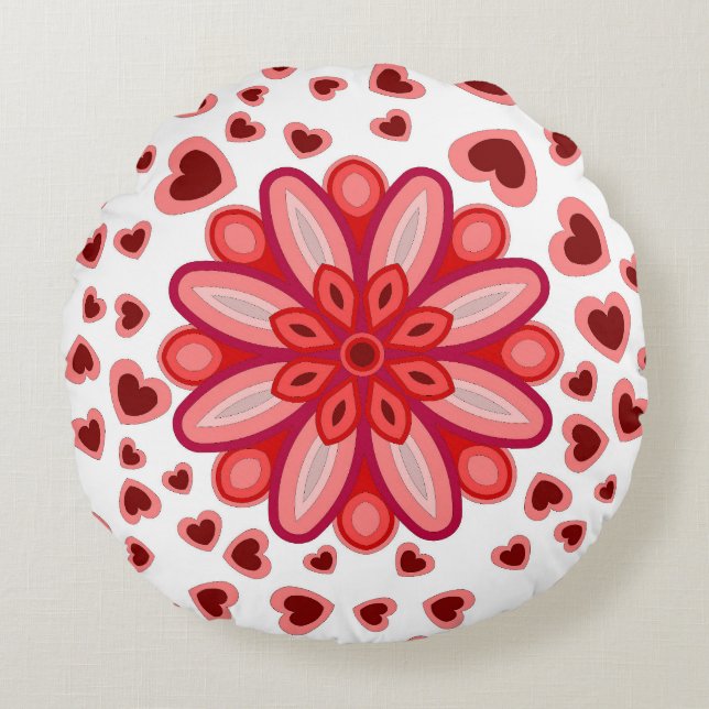 KÄRLEKSHJÄRTA PRESENT RUND KUDDE (Framsidan)