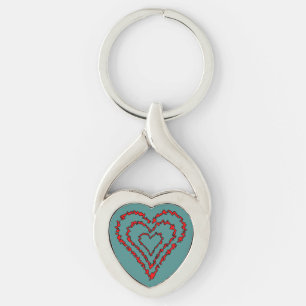 Kärlekshjärta Twisted Heart Silverfärgad Nyckelring