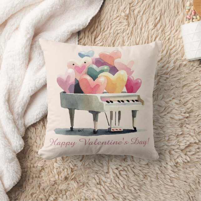 Kärlekshjärtans piano kudde (Filt)