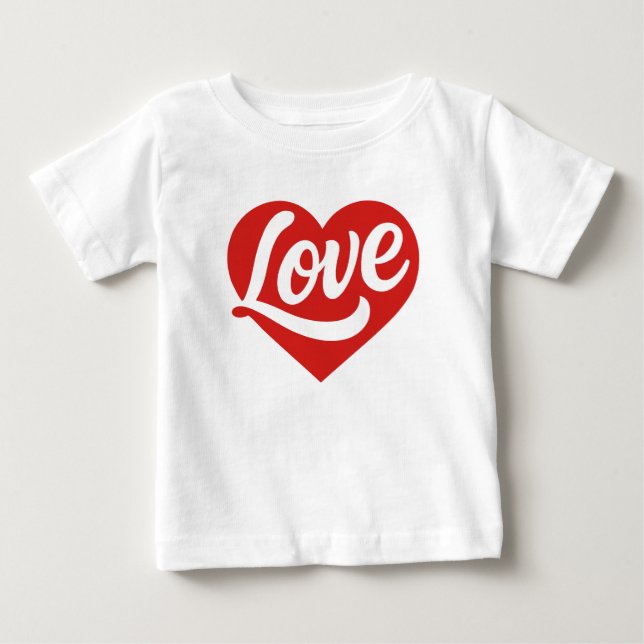 Kärlekshjärtlogo – Rött Romantiskt Symbol  T Shirt (Framsida)