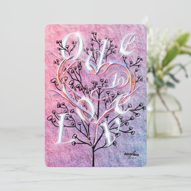 Kärlekshyllningskort av poeten Adiela Akoo Julkort (Stående Fram)