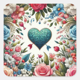 Kärleksklistermärke Fyrkantigt Klistermärke