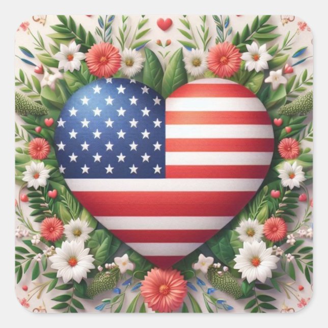 Kärleksklistermärke Fyrkantigt Klistermärke (Framsida)