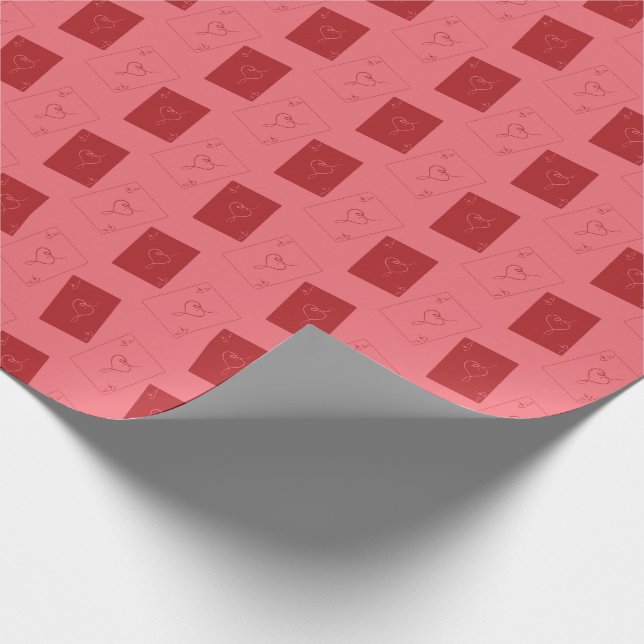 Kärlekskort omslags papper presentpapper (Hörn)