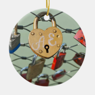 Kärlekslås Julgransprydnad Keramik
