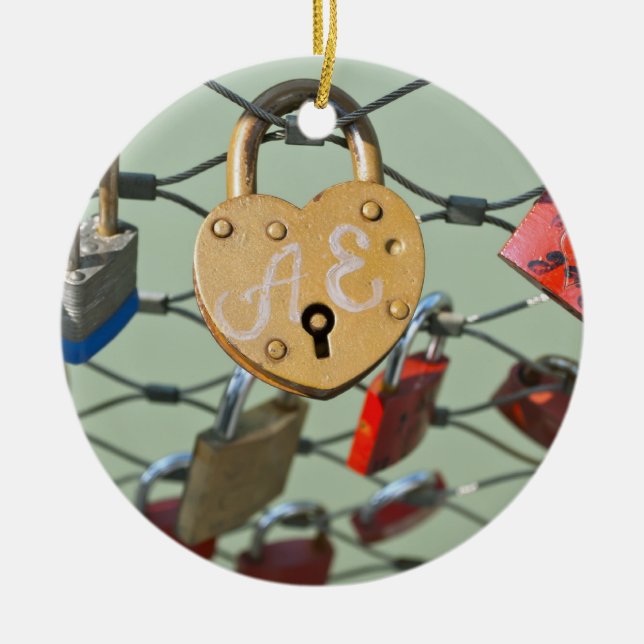 Kärlekslås Julgransprydnad Keramik (Framsidan)