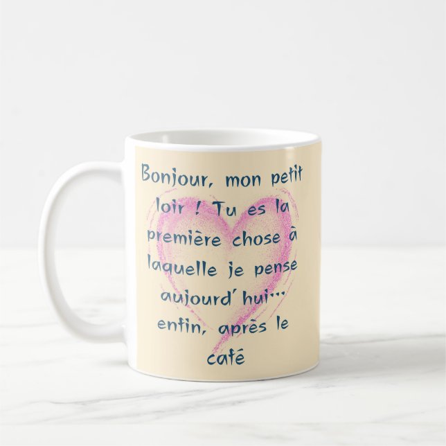 kärleksmeddelande för henne och honom kaffemugg (Vänster)