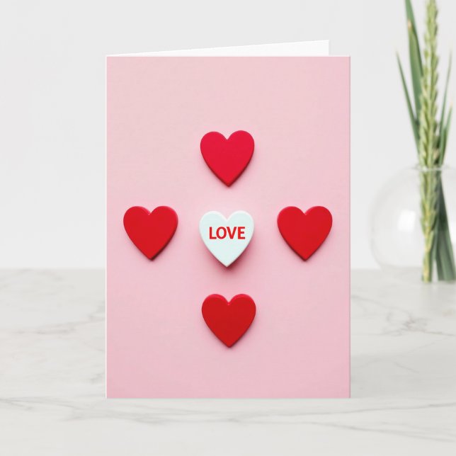 Kärleksmeddelande Hjärtan Kort (Framsida)