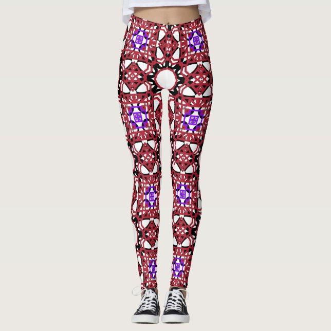 kärleksmönster designad leggings (Framsida)