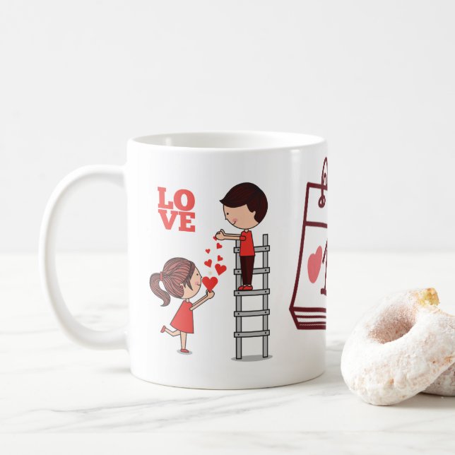 Kärleksmugg, Alla hjärtans dag present kaffemugg (Med munk)