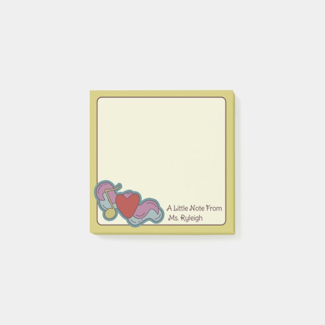 Kärleksnot: Klotter för musikkärlekare Gul Post-it Block (Framsida)