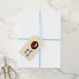 Kärleksnyckelpiga, söt tecknad Valentine Presentetikett
