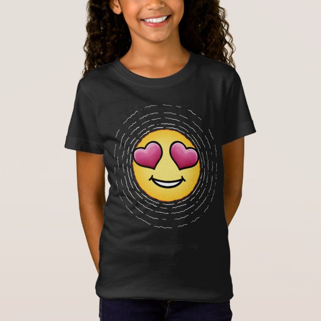 Kärleksögon Emoticon T Shirt (Framsida)