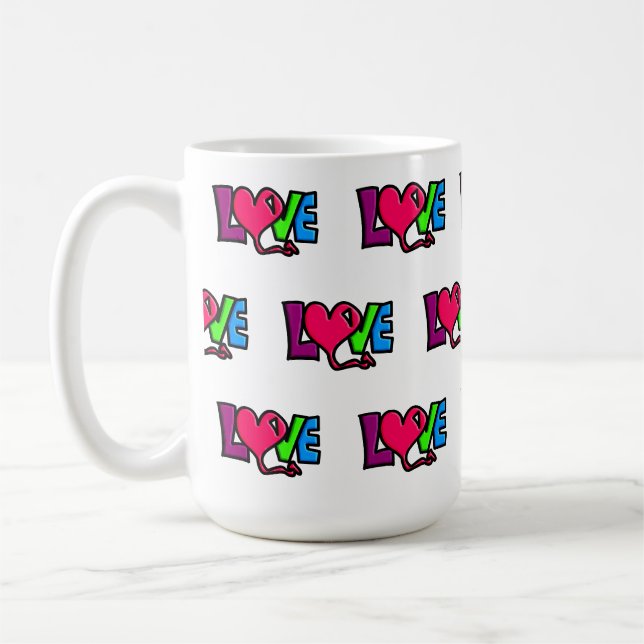 Kärleksord Konst Typografi Kaffemugg (Vänster)