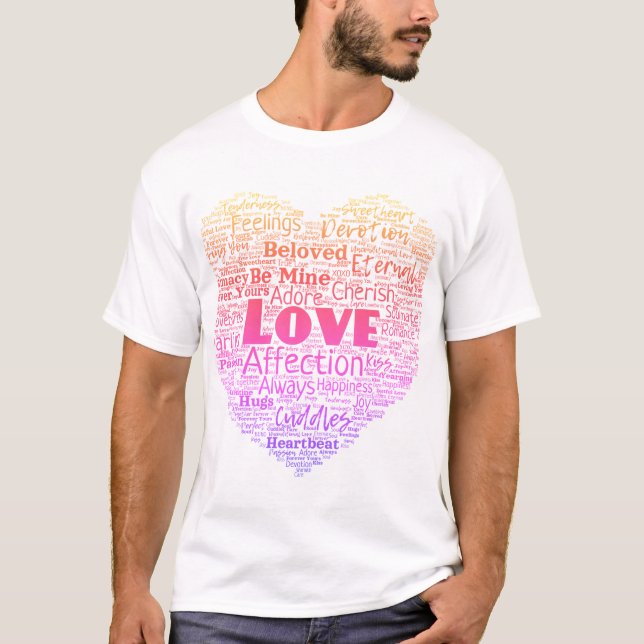 Kärleksordmoln T Shirt (Framsida)