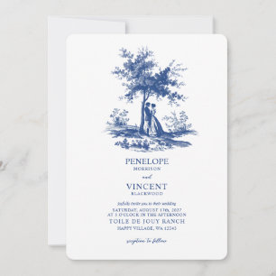 Kärlekspar Toile de Jouy Inbjudningar