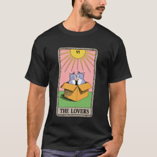 Kärleksparet Kramande Katter Roligt Tarotkort Katt T Shirt