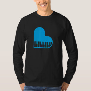 Kärlekspiano Hjärtat tangentbord Cool pianist key T Shirt