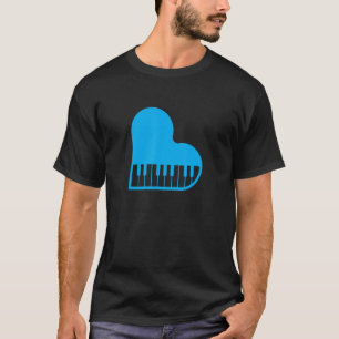 Kärlekspiano Hjärtat tangentbord Cool pianist tan T Shirt