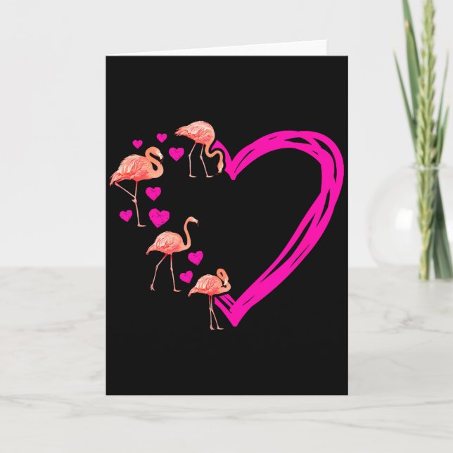 Kärlekspresent Alla hjärtans dag Fågel Flamingo  Kort (Framsida)