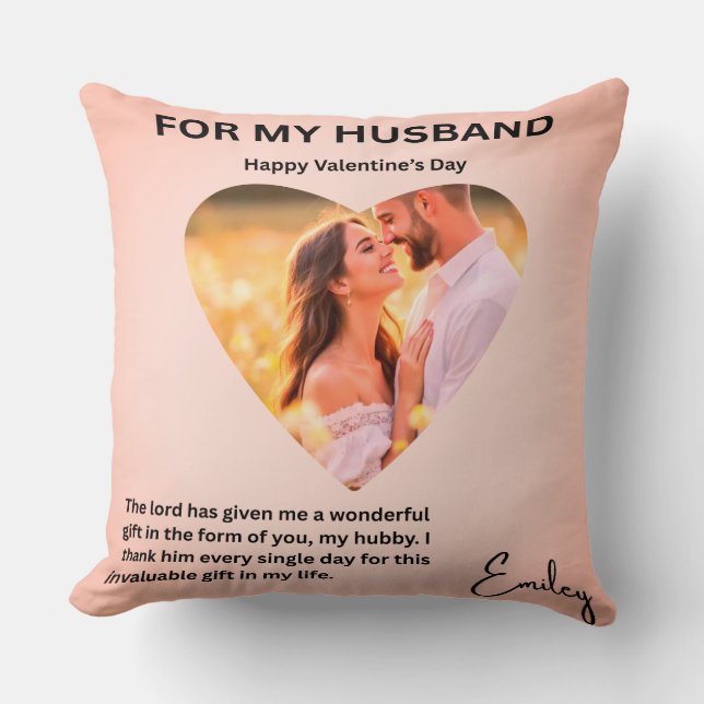 Kärlekspresent till valentin dagen, årsdag för par kudde (Framsida)