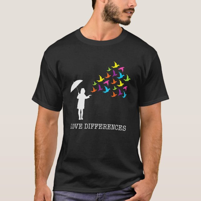 Kärleksskillnader Autism Acceptans T Shirt (Framsida)