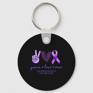 Kärleksskydd Ribbon Leopard Alzheimerheimer Brain  Nyckelring