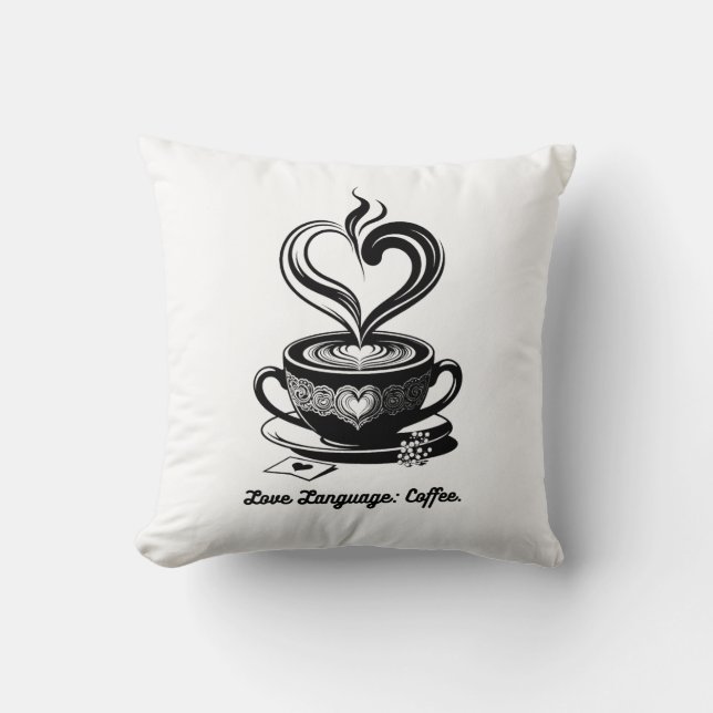 Kärleksspråk Kaffe Mugg | Minimalistisk Alla hjärt Kudde (Framsida)