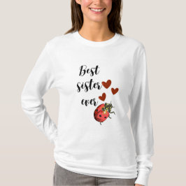 Kärlekssyster Nyckelpiga T-Shirt – Sött Hjärtmotiv