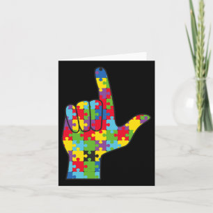 Kärlekstecken Autism Medvetenhet Stöd Kort