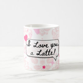 Kärlekstema kaffemug med hjärtan kaffemugg