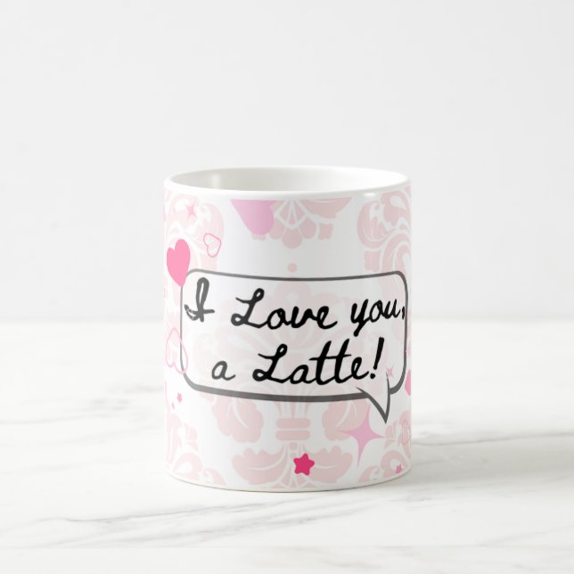 Kärlekstema kaffemug med hjärtan kaffemugg (Center)