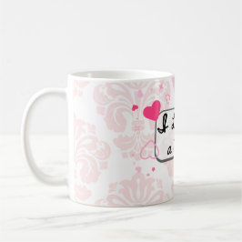 Kärlekstema kaffemug med hjärtan kaffemugg