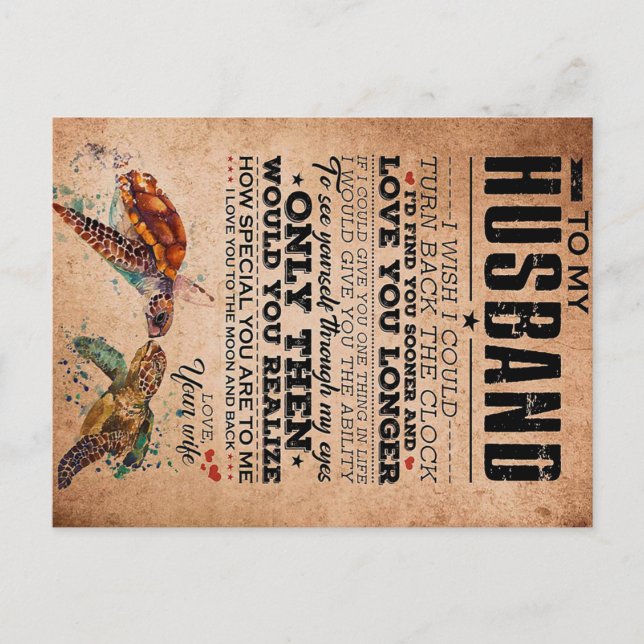 Kärlekstext för presentidé till make, makens födel vykort (Framsida)