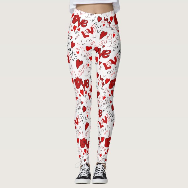 Kärlekstext Konst Leggings (Framsida)