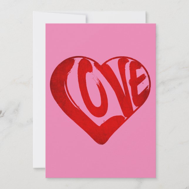 KÄRLEKSTEXT RÖD TYPOGRAFI VALENTINDAGEN INBJUDNINGAR (Framsida)