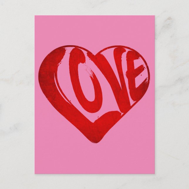 KÄRLEKSTEXT RÖD TYPOGRAFI VALENTINDAGEN VYKORT (Framsida)