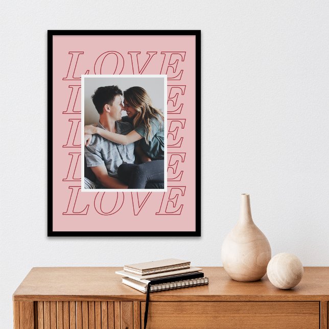 Kärlekstypsnitt Alla hjärtans dag-affisch - Rosa Poster (Skapare uppladdad)
