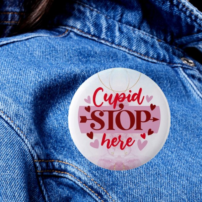 Kärleksvarning: Cupid, stoppa här-knapp Knapp (Skapare uppladdad)
